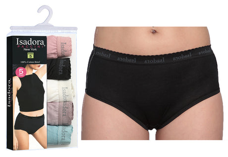 Women's Boy Briefs - Assorted Colors - 5-Packs - Plus Size