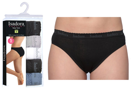 Women's Boy Briefs - Assorted Colors - 5-Packs - Plus Size