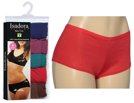Women's Boy Briefs - Assorted Colors - 5-Packs - Plus Size