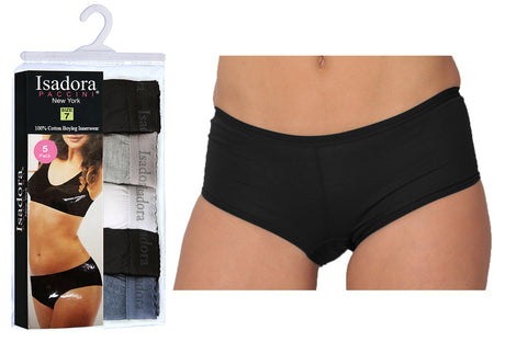 Women's Boy Briefs - Assorted Colors - 5-Packs - Plus Size