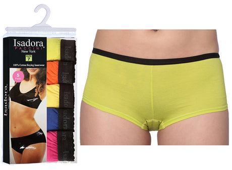 Women's Boy Briefs - Assorted Colors - 5-Packs - Plus Size