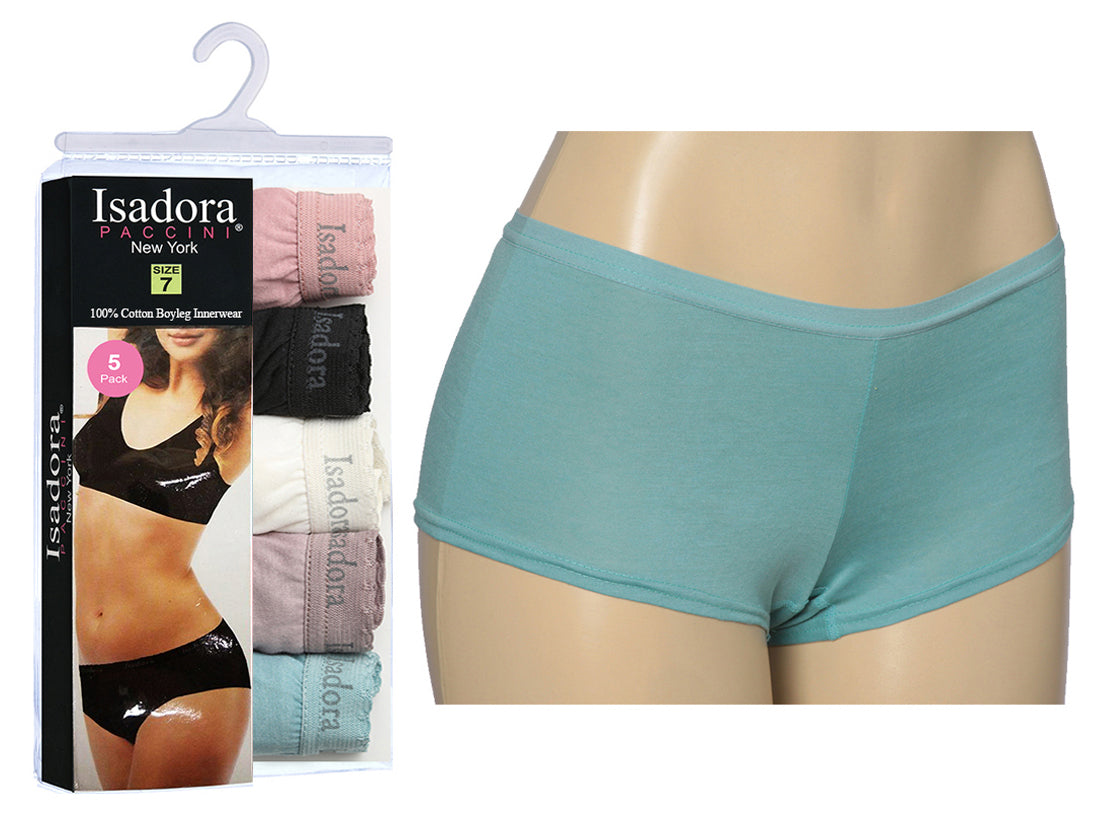Women's Hi-Cut Panties - Assorted Colors - 5-Packs - Size 5-7