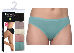 Women's Hi-Cut Panties - Solid Colors - 5-Packs - Size 5-7
