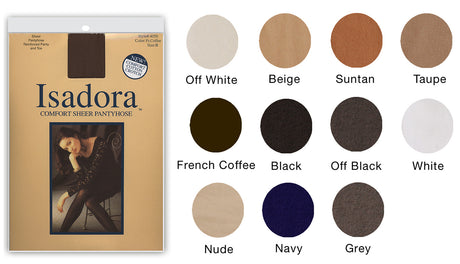 Women's Comfort Sheer Reinforced Pantyhose - Regular Sizes - Choose Your Color(s)