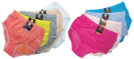 Women's Nylon/Spandex Plus Size Briefs - Solid Colors - Sizes 8-10