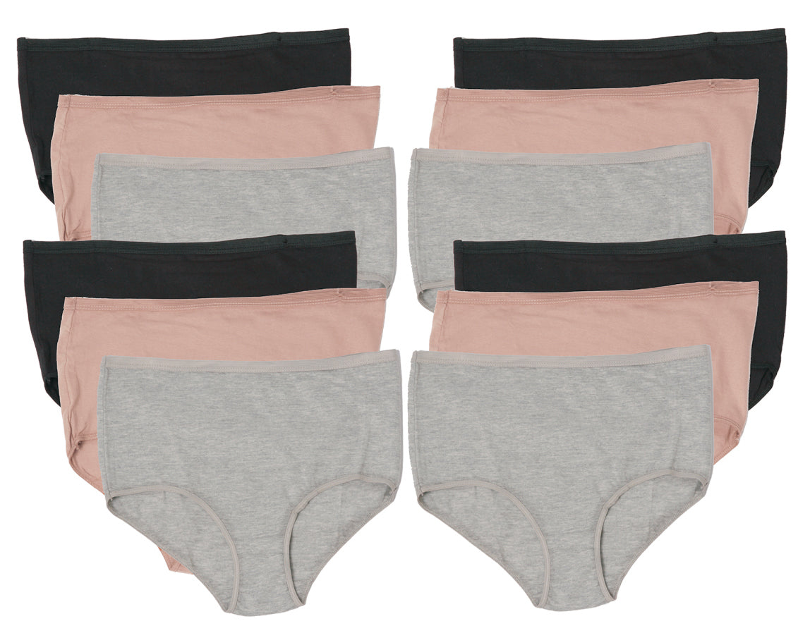 Women's Cotton/Lycra Briefs - Solid Colors - Plus Sizes 11-13