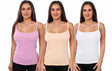 100% Cotton Ladies Camisole Shirts - Solid Colors - 2-Packs