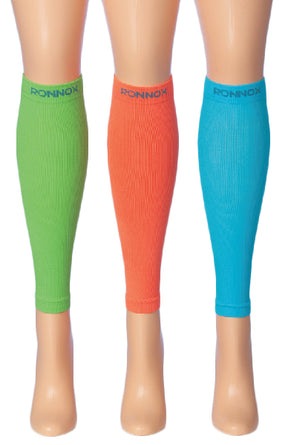 Compression Leg Sleeves - Sizes Small-XL - Solid Neon Colors