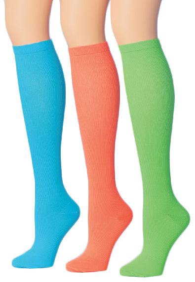 Women's Knee High Compression Socks - Size 9-11 - Solid Neon Colors
