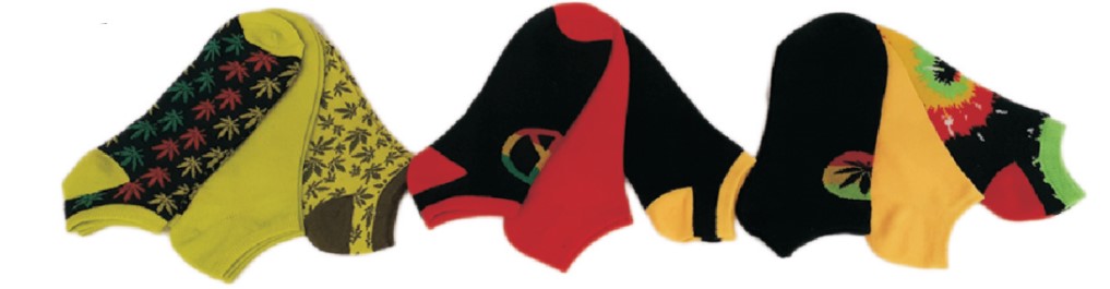 Women's Low Cut Patterned Socks - Marijuana Leaf & Peace Sign - Size 9-11 - 3-Pair Packs
