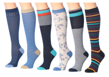 Women's Knee High Socks - Assorted Prints - Size 9-11 - 3-Pair Packs