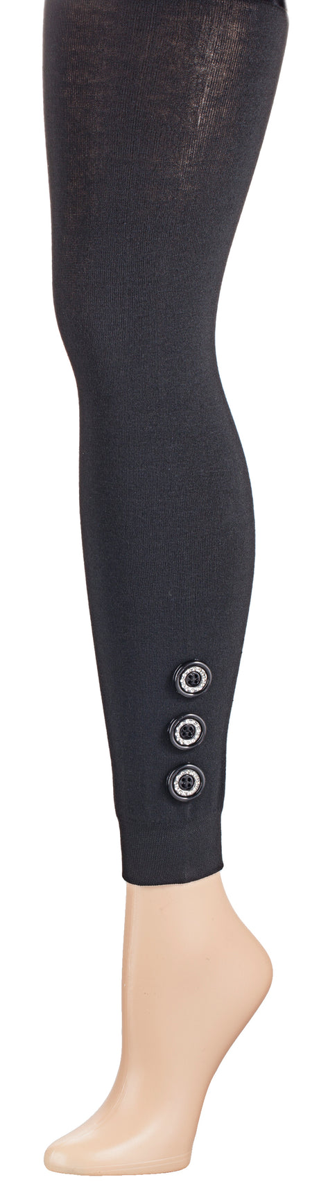 Women's Fashion Leggings w/ Bottom Side Buttons 