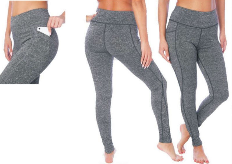 Women's Performance Heathered Sport Leggings w/ Side Pocket - Sizes Small-2XL