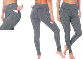 Women's Performance Heathered Sport Leggings w/ Side Pocket - Sizes Small-2XL