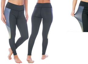 Women's Performance Sport Leggings w/ Printed Thighs & Non See-Through Fabric - Striped Pattern - Sizes Small-2XL