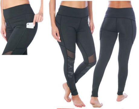 Women's Performance Sport Leggings w/ Side Pockets - Sizes Small-2XL