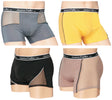 Men's Nylon/Spandex Boxer Briefs - Solid w/ Mesh Accents