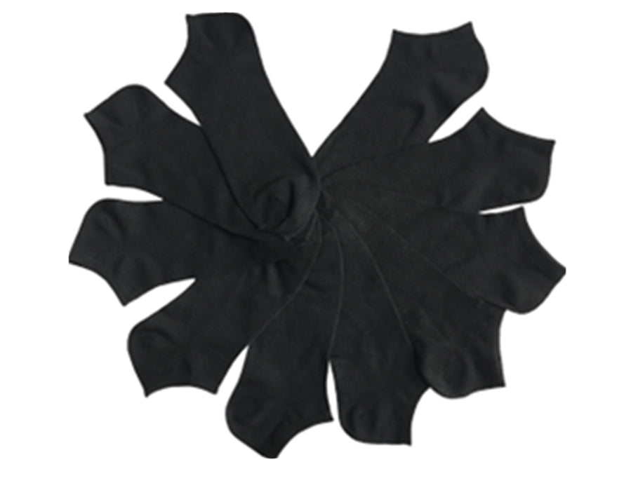 Men's No Show Novelty Socks - Solid Black - 10-Pair Packs - Size 10-13