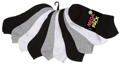 Women's No Show Novelty Socks - Assorted Solid Colors - 10-Pair Packs - Size 9-11
