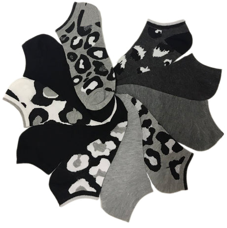 Women's No Show Novelty Socks - Assorted Colors - 10-Pair Packs - Size 9-11