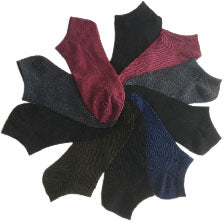 Women's No Show Novelty Socks - Assorted Colors - 10-Pair Packs - Size 9-11