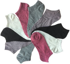 Women's No Show Novelty Socks - Assorted Colors - 10-Pair Packs - Size 9-11