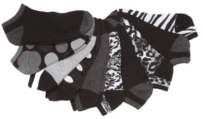 Women's No Show Novelty Socks - Assorted Colors - 10-Pair Packs - Size 9-11