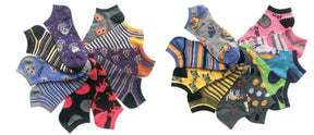 Women's No Show Novelty Socks - Assorted Cat Print - 10-Pair Packs - Size 9-11