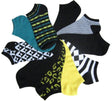 Women's No Show Novelty Socks - Assorted Patterns - 10-Pair Packs - Size 9-11