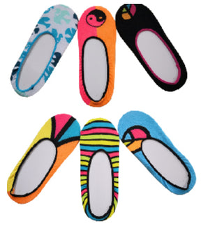 Women's No-Show Ped Sock Footliners - Rainbow Peace Prints - Size 9-11 - 3-Pair Packs