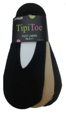 Women's No-Show Ped Sock Footliners - Size 9-11 - 3-Pair Packs