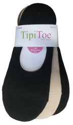 Women's No-Show Ped Sock Footliners w/ Silicone Heel Grip - Size 9-11 - 3-Pair Packs