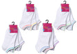 Women's Cushioned Low Cut Socks - White w/ Striped Accents - Size 9-11 - 3-Pair Packs