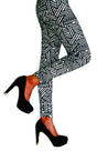 Women's Fashion Leggings - Black & White Print