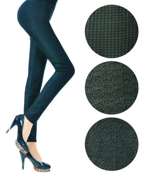 Women's Fashion Tights - Textured Prints