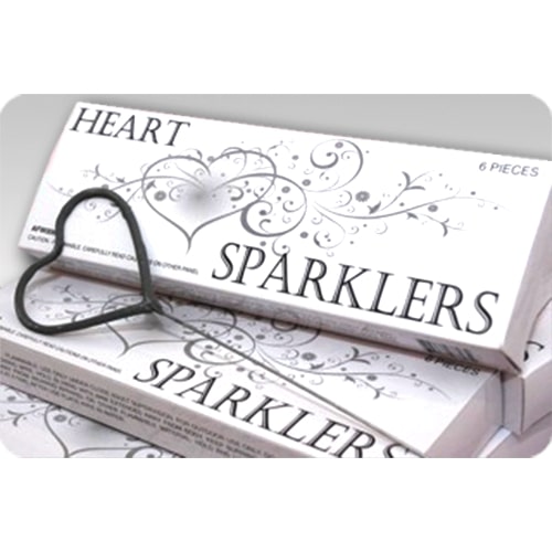Heart Shaped Gold Wire Sparklers - 60 Second Burn - 11" Long
