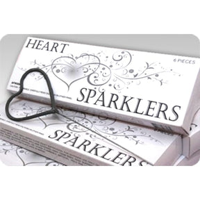 Heart Shaped Gold Wire Sparklers - 60 Second Burn - 11" Long