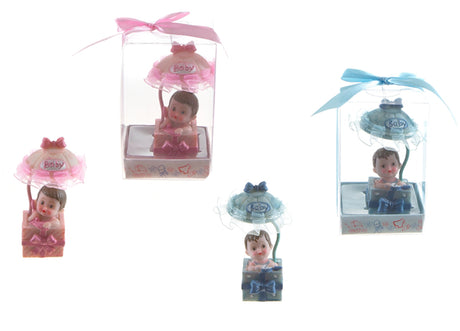Gender Reveal Baby in Awning Gift Box Party Favors w/ Clear Designer Gift Box - Choose Your Color(s)