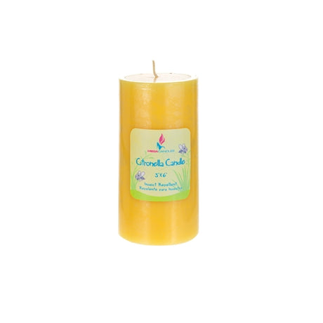 3" x 6" Round Insect Repelling Citronella Pillar Candles - Choose Your Color(s)