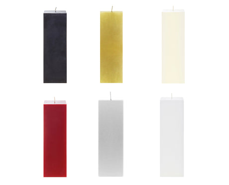3"x 9" Unscented Square Pillar Decor Candles - Choose Your Color(s)