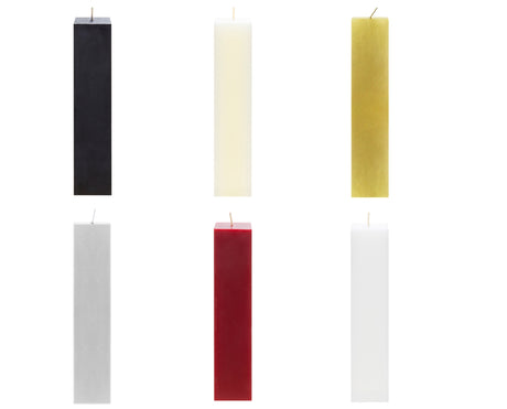 2"x 9" Unscented Square Pillar Decor Candles - Choose Your Color(s)