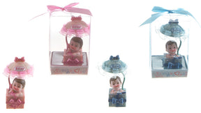 Baby in Gift Box with Awning Poly Resin