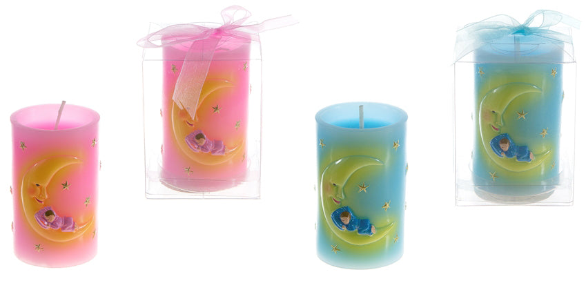 Baby Sleeping with Stars Pillar Candle