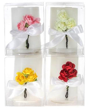 2.5"x3" Scented Pillar w/ Roses Candles