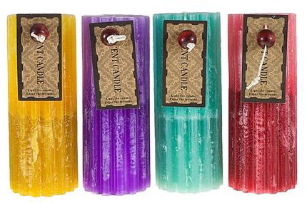 2"x5" Dual Color Ribbed Scented Pillar Candles