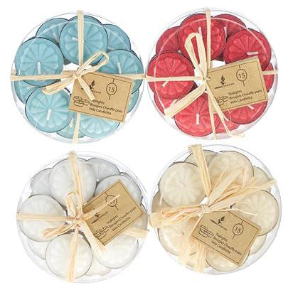 15 pcs Unscented Tea Light Candles - Asst