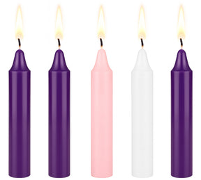 5" Advent Unscented Taper Candles - 5-Pack