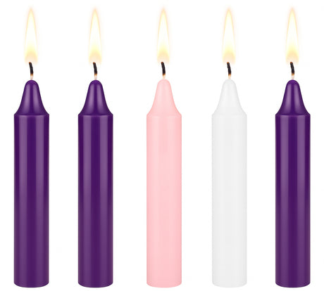 5" Advent Unscented Taper Candles - 5-Pack