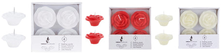 2" Unscented Floating Flower Candles in White Box