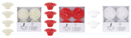 3" Unscented Floating Flower Candles in White Box